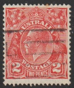 Australia SC# 28 - (2p) - King George V, red, pf 14 - Used single