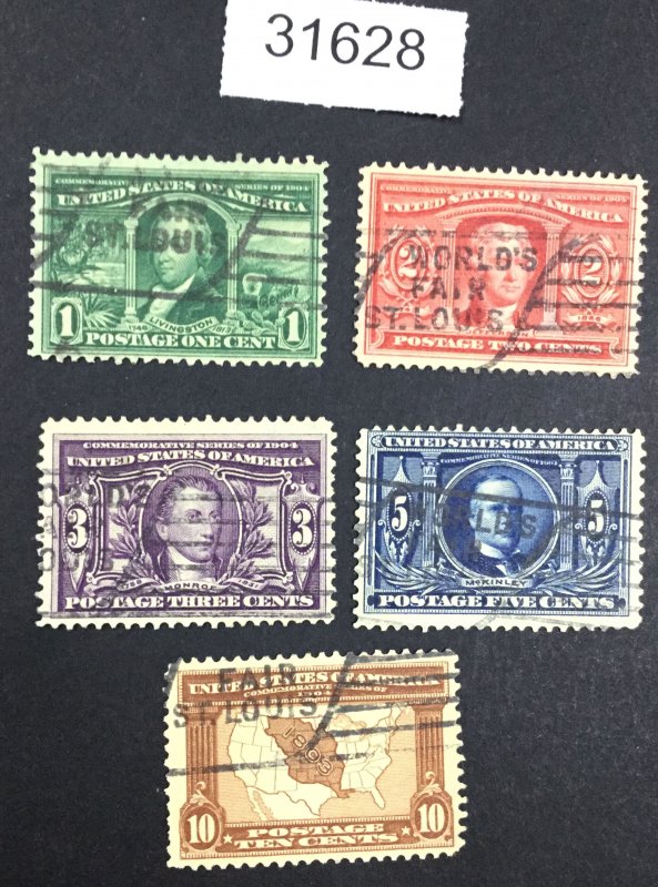 US STAMPS  #323-327 USED LOT #31628