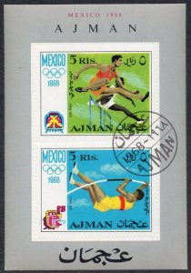 Ajman 1968 - Olympic Games Mexico - Sport - Used Souvenir Sheet