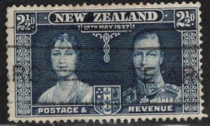 New Zealand Scott 224 Used 1937 Coronation stamp