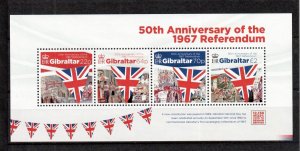 Gibraltar 2017 - 50th Anniversary, 1967 Referendum Mini Sheet SG-MS1753 MNH