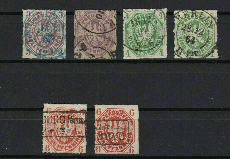 prussia 1861 shades used stamps cat £650+ ref r13383