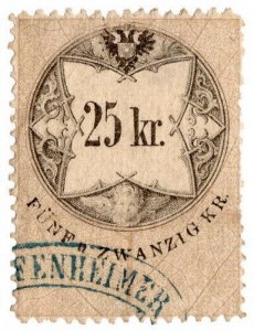 (I.B) Austria/Hungary Revenue : Stempelmarke 25kr (1864)