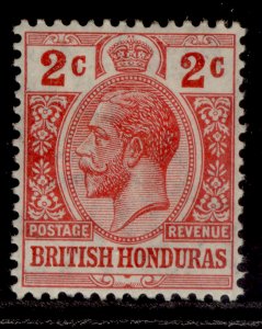 BRITISH HONDURAS GV SG102, 2c red, M MINT.