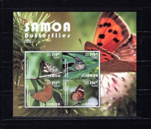 Samoa C14a Butterflies 2015 MNH S/S K1XLC