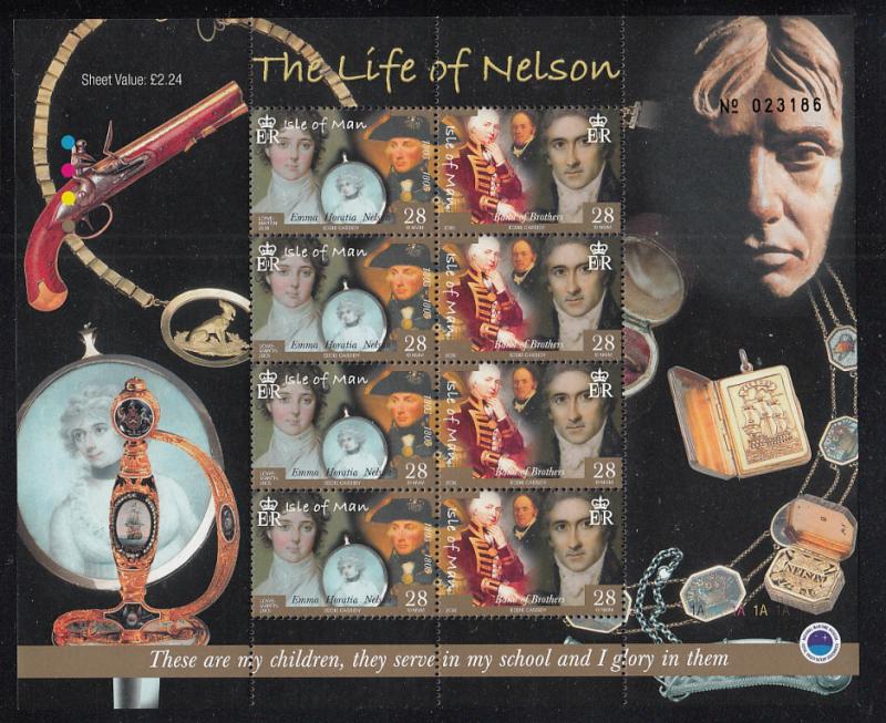 Isle of Man 2005 MNH Set of 4 Minisheets Battle of Trafalgar 200th anniversary