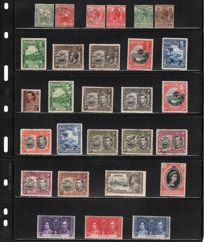 Grenada ~ Collection of 42 Different Stamps ~ Mix Conditions, Mint to Used... MX