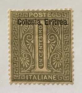Italian Eritrea 1893 Scott 1 MH - Numeral overprinted