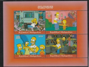 MADAGASCAR - 2018 - The Simpsons - Perf 4v Sheet #2 - MNH - Private Issue