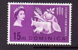 Dominica-Sc#181- id7-unused VLH Omnibus QEII set-Freedom from hunger-1963-