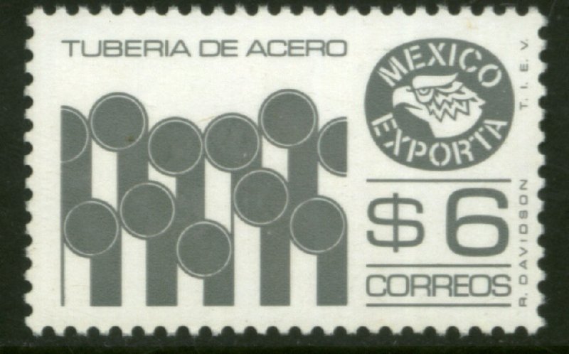MEXICO Exporta 1121C, $6P Pipes Perf 11 1/2 Fluor Paper 7. MINT, NH. F-VF.