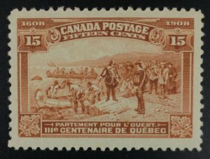 MOMEN: CANADA SC #102 1908 MINT OG H XF JUMBO LOT #62289