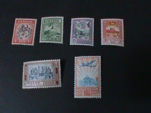 ​CEYLON-1950-SC#307-12 SIX VERY OLD RARE STAMPS  MLH VF-74 YEARS OLD LAST ONE