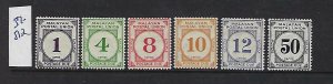 FEDERATED MALAY STATES SCOTT #J7-12 1936 DUES PERF 14 1/2X14-  MINT HINGED