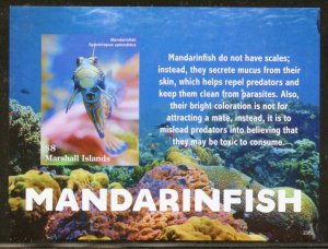 MARSHALL ISLANDS 2022 MANDARINFISH IMPERF SOUVENIR SHEET MINT NH