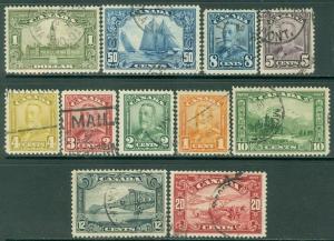 CANADA : 1928-9. Scott #149-59 Beautifully centered. XF, Used set. Catalog $196.