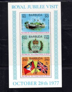 BARBUDA #304a 1977 ROYAL VISIT MINT VF NH O.G S/S3