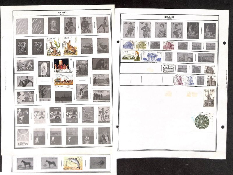 Ireland Stamp Collection on 15 Harris Pages, 1922-1988 (BJ)