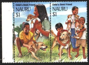 Nauru. 1994. 400-1. Children, dogs. MNH.