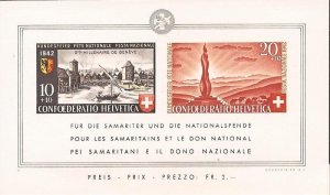 Swtizerland - 1942 Natl Fête & Geneva - 2 Stamp Souvenir Sheet MH - Scott #B119
