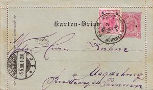 Austria 5kr Franz Josef on 5kr Franz Josef Letter Card Selvedge Attached 1898...