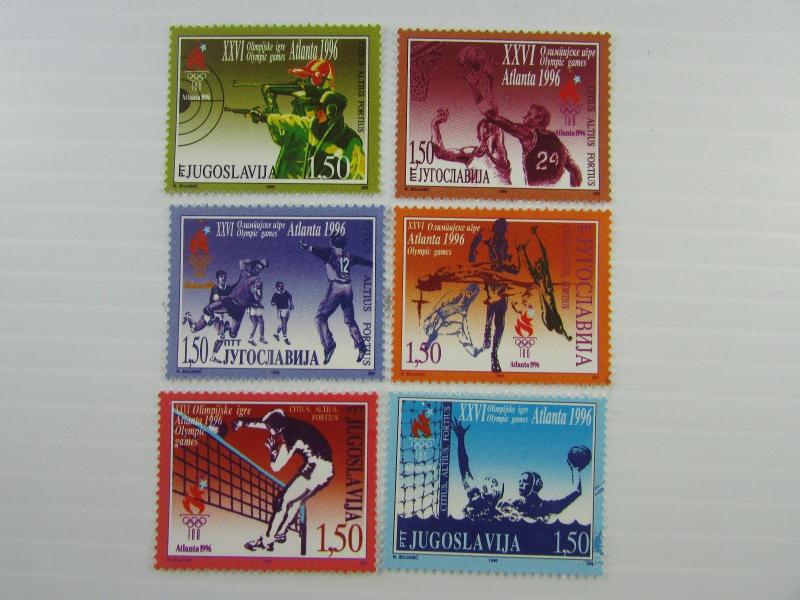 Yukoslavia SC # 2328-2333 Atlanta 1996 Olympics MNH stamp set