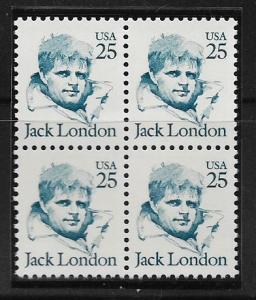 2182 Jack London blk of 4 MNH