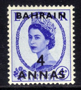 Bahrain 1952 - 54 QE2 4a Ovpt on GB 4d Blue Wilding Umm SG 86 ( G1241 )