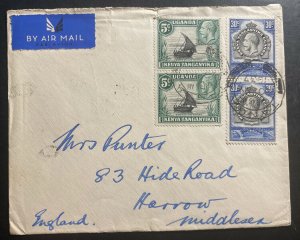 1937 Tanga Tanganyika British KUT Airmail Cover To Harrow M England