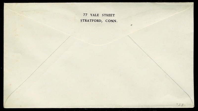 1934 Log Cabin CA with RS cachet slit open @L