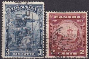 Canada #208, 210  F-VF Used CV $3.65