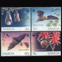 SAMOA 1993 - Scott# 827-30 WWF-Bats Set of 4 NH