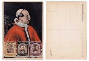 VATICAN CITY 1946 Sc 110, 113-114 unposted FDC postcard
