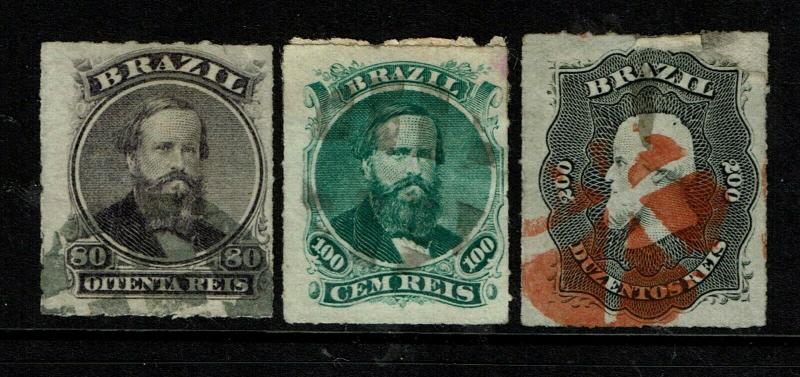 Brazil SC# 64 (Sm Thin), 65 & 66 (Sm Top Thin) Used / Hinge Rems - S7076