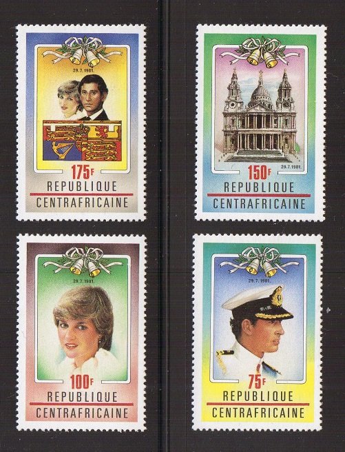 Central African Republic  #457-460  MNH 1981  Royal wedding Diana