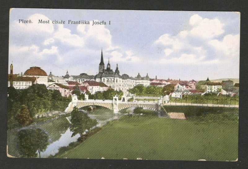 WWI HUNGARY - TRAVELED  PPC, PLZEN  - RED CROSS  - 1915.