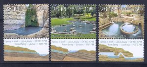 ISRAEL SPRINGS 2023 Ma'ayan Harod Ein Akev Ein Maboa 3 Stamps MNH