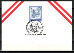 Austria, 1982 issue. 05/DEC/82 issue. Composer J. Haydn cancel on a Card. ^