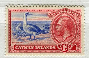 CAYMAN ISLANDS; 1930s early pictorial GV issue Mint hinges shade of 1d. value