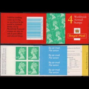 G.B. 1996 - Scott# BK815 Booklet-Machin 63p NH