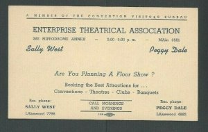 Ca 1936 Lakewood NJ Enterprise Theatrical Assoc Bookings For Conventions Clubs--