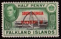 Falkland Island Dependencies SG#1 Mint - 1944 1/2d.  - Kings