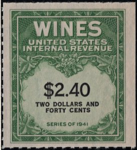 RE153 $2.40 Wine Revenue Stamp (1942) NGAI/NH