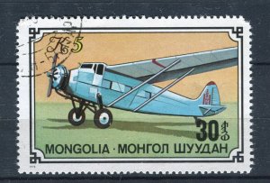 MONGOLIA; 1976 early Aircraft issue fine used Illustrated value