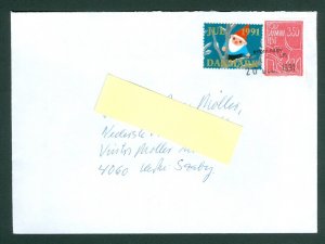 Denmark. Cover 1991 Kirke Saaby With Christmas Seal, + Sc# 945. Adr: Kirke Saaby