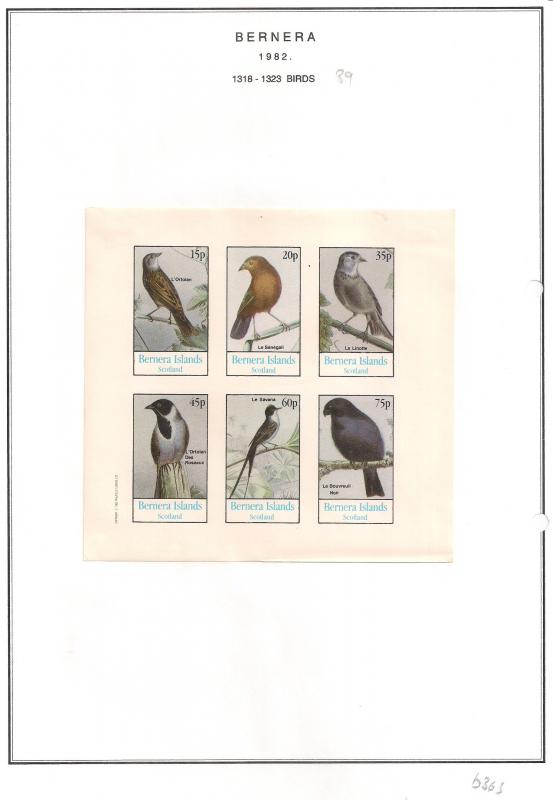 SCOTLAND - BERNERA - 1982 - Birds (39) - 6v Imperf Sheet - MLH