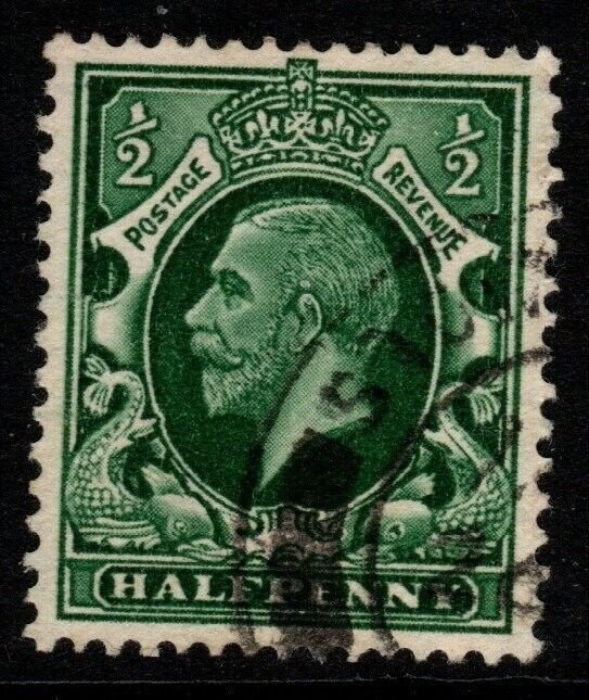 GB SG439a 1934 ½d GREEN WMK SIDEWAYS FINE USED