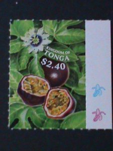 ​TONGA-2001-SC#1054E -BEAUTIFUL LOVELY PASSION FRUIT-DIE CUT- MNH -VERY FINE