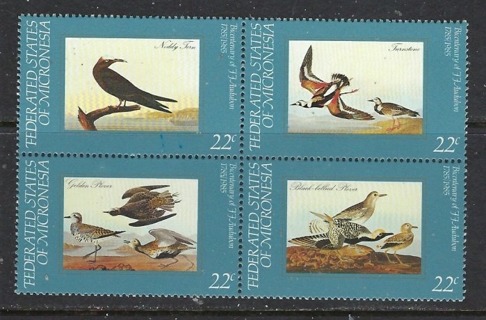 Micronesia 28a MNH 1985 Birds block of 4 (ap6870)