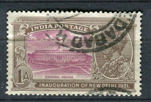 INDIA; 1931 early GV New Delhi issue fine used Shade of 1a. value,